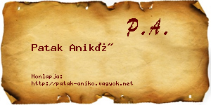 Patak Anikó névjegykártya
